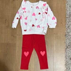 Cat & Jack Pink Heart Sweater Set Valentines Day